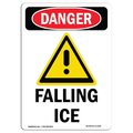 Signmission OSHA Danger Sign, Falling Ice, 14in X 10in Decal, 10" W, 14" H, Portrait, Falling Ice OS-DS-D-1014-V-1230